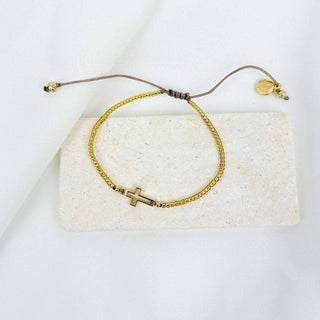Filled By Faith Bracelet - Seed Bead : Gold / Glass Beads