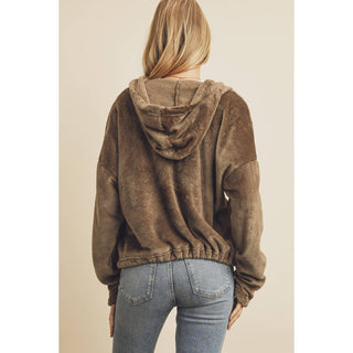 Faux Fur Zip-Up Hoodie