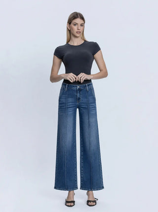 Dark Wash Pintuck Jeans