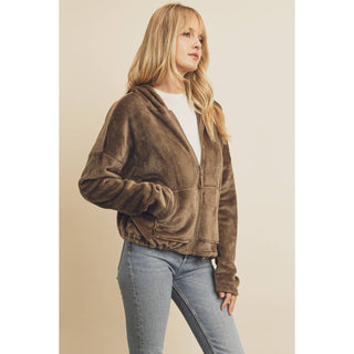 Faux Fur Zip-Up Hoodie