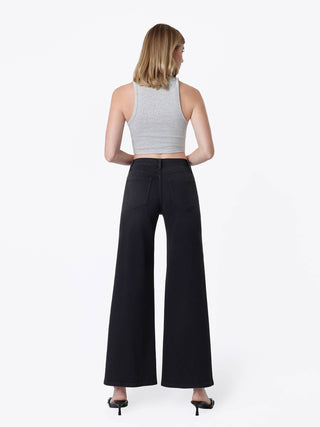 Black Wide Leg Jeans with Seam