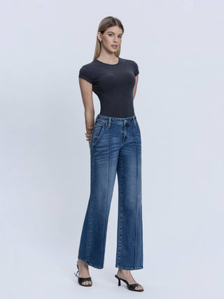 Pintuck Wideleg Lovervet Jeans