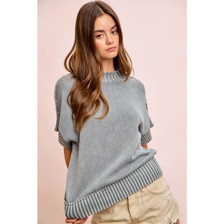 Smoked Grey Ribbed Sweater
