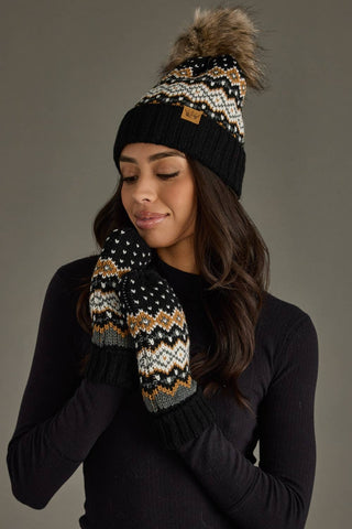 Patterned Pom Hat