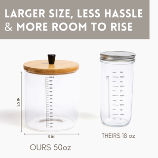 Sourdough Starter Kit with 50oz Glass Jar, Spatula & More