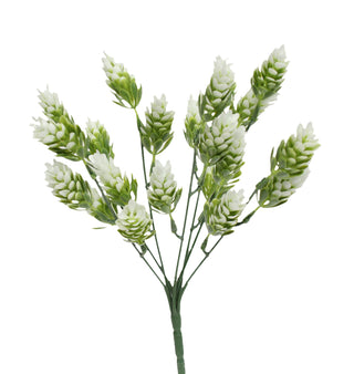 10" Artificial Frosted sedum hops: Frosted White