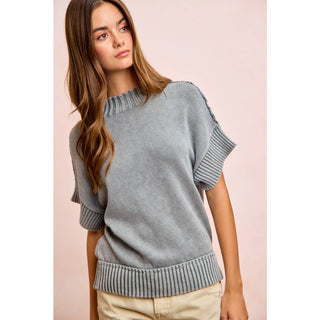 Smoked Grey Ribbed Sweater