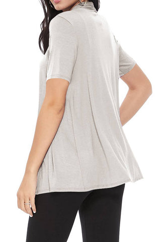 Grey Short Sleeve Cardigan