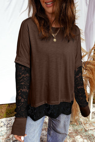 Lace Sleeve Long Sleeve Tee