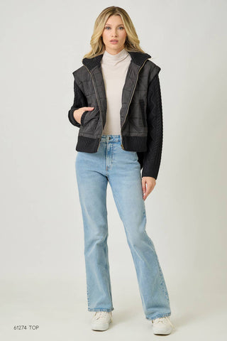 Black Mixed Media Jacket