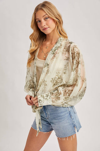 Olive Botanical Kimono