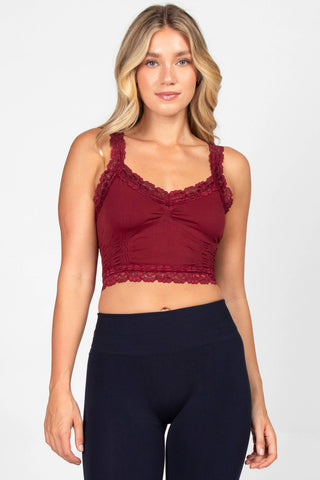 Seamless Laced Cami Bralette (New Spring/Summer Colors): One Size Regular / Black