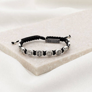 Benedictine Blessing Bracelet for Him - BK / SL