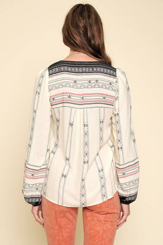 Border Print Top