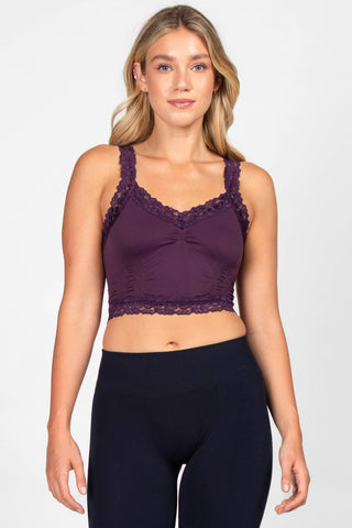 Seamless Laced Cami Bralette (New Spring/Summer Colors): One Size Regular / Peony