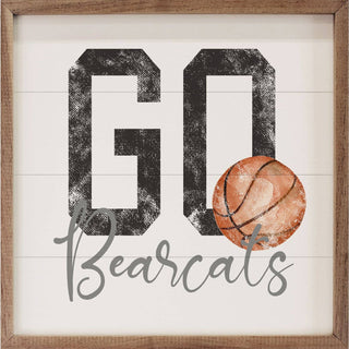Personalized Team Go Basketball White: 12 x 12 x 1.5