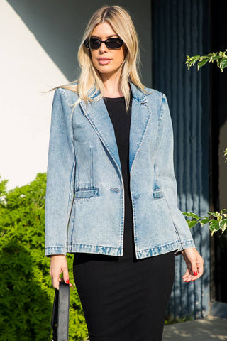 Washed Denim Blazer
