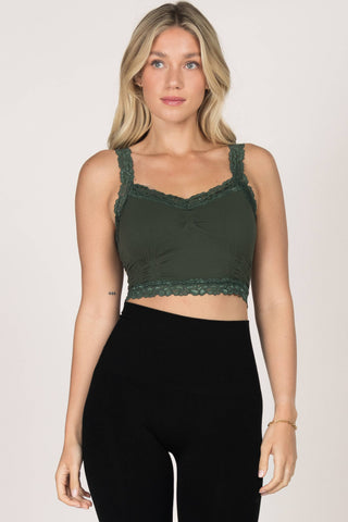 Seamless Laced Cami Bralette (New Spring/Summer Colors): One Size Regular / Peony