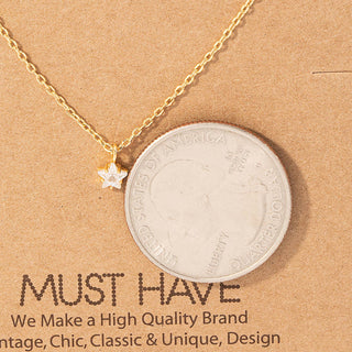 Mini Rhinestone Star Charm Necklace: S