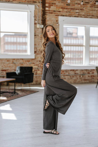 Cody Knit Jumpsuit | S-XL: Gray / L