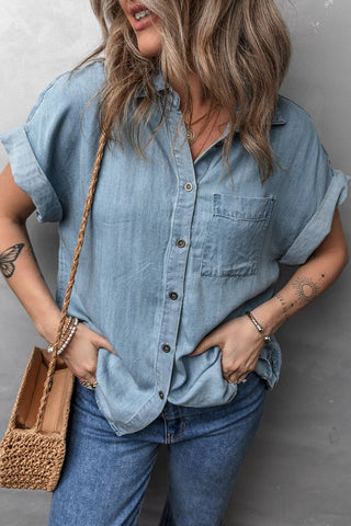 Short Sleeve Denim Shirt