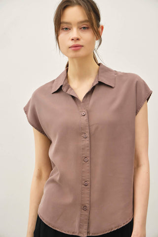 Mocha Cap Sleeve Shirt