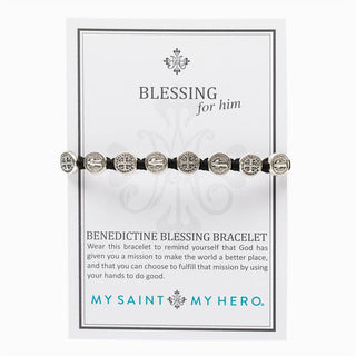 Benedictine Blessing Bracelet for Him - BK / SL
