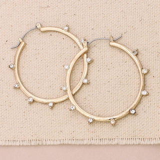 Sparkle Station Gold Crystal Hoop Earrings