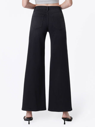 Black Wide Leg Jeans with Seam