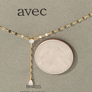 Rhinestone Stud Chain Link Y Necklace: S