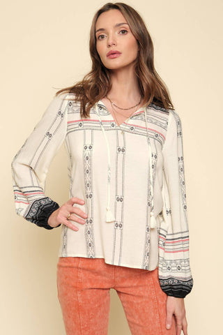 Border Print Top