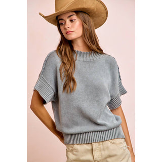 Smoked Grey Ribbed Sweater