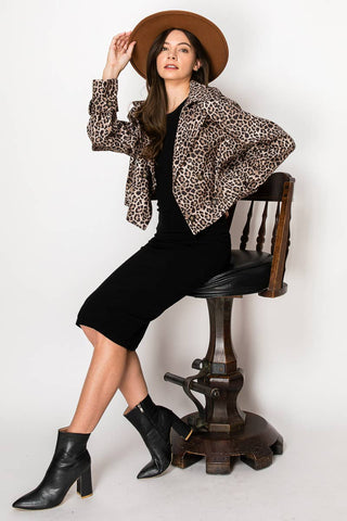 Animal Print Trench Jacket