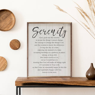 Serenity Prayer Whitewash: 24 x 30 x 1.5
