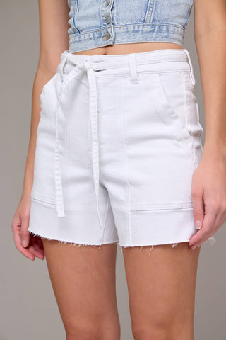 White 5" Inseam High Rise Shorts