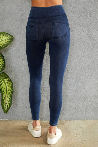 DENIM LEGGINGS(530-BLACK): SMALL