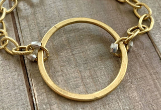Good Genes- chain statement bracelet: Gold chain with gold circle
