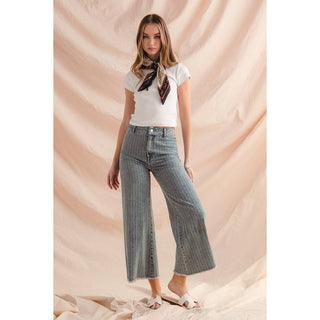 Frayed Hem Denim Pants