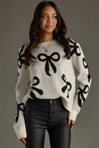 Cream Bow Sweater