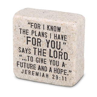 His Plans Scripture Stone