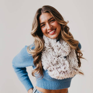 Faux Fur Infinity Scarf: Black