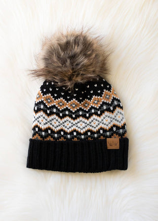 Patterned Pom Hat
