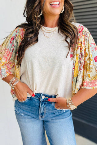 Boho Floral Patchwork Top