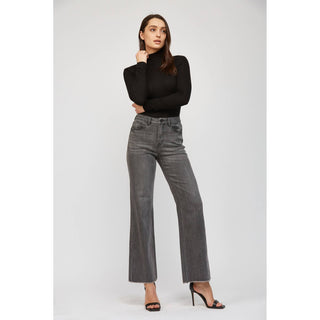 Grey Wash Wide Leg Jeans