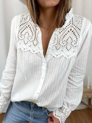 White Lace Patchwork Blouse