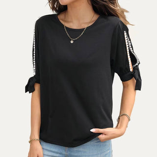 Chic Black Short Sleeve Top