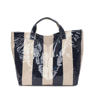 Striped Waterproof Tote Bag