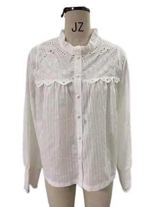 White Lace Patchwork Blouse