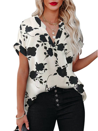 Black & White Floral Blouse