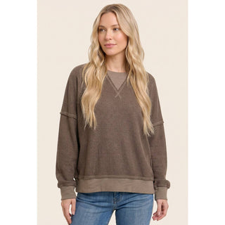 Chocolate Waffle Thermal Knit Top